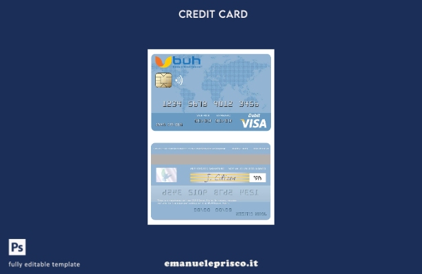 modello di carta di debito visto Haiti BUH Bank in stile verificato